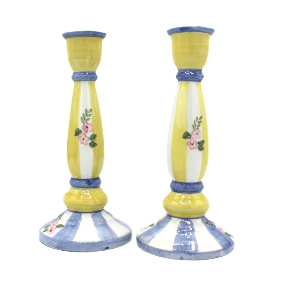 Vintage Pair of Andrea by Sadek Cottagecore Country Decor Candlesticks 8"